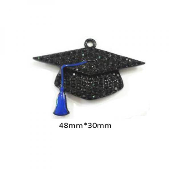 10pcs Enamel Rhinestone Regalia Cap Minnie Pendants for Kids Necklace