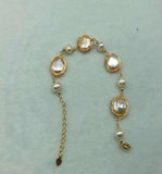 Handwoven Lucky 14k Freshwater Coin Pearl Bracelet for Women