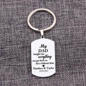 Personalized Fathers Keychain with Name & Date Memory - Gift for Dad