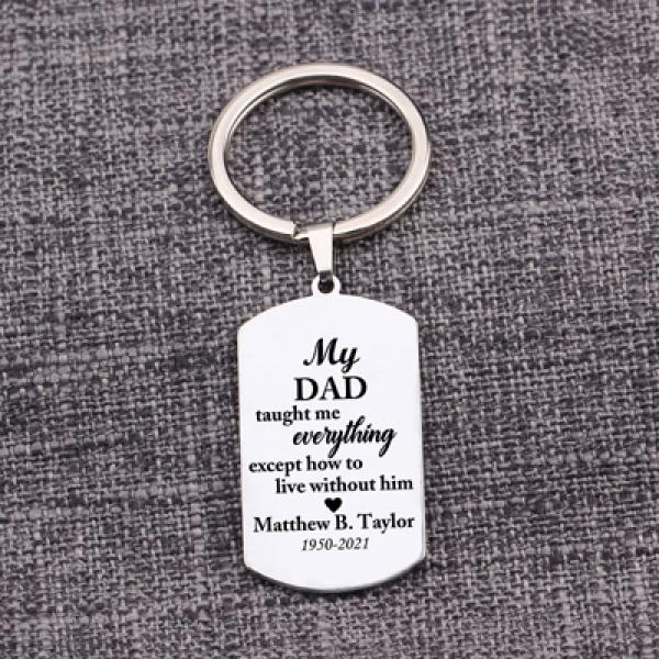 Personalized Fathers Keychain with Name & Date Memory - Gift for Dad