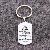 Personalized Fathers Keychain with Name & Date Memory - Gift for Dad