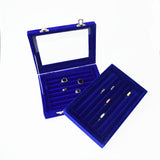 Velvet Earring Storage Case Ring Organizer Display Box