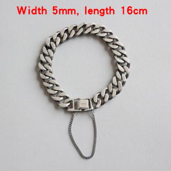 925 Silver Retro Chain Bracelet Bangle - Men's Women's Jewelry