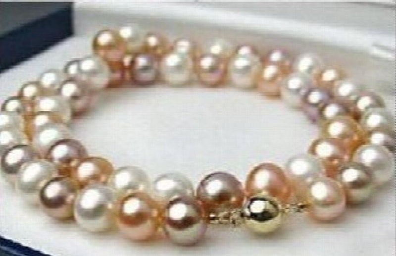 8mm Pink Violet AKOYA Shell Pearl Pendant Necklace