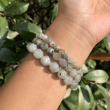 Labradorite Bracelet Diamond Shape Faceted Beads Healing Stone Jewelry
