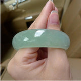 Genuine Green Jade Bangles with Floating Flower, 100% Real Jadeite Jewelry