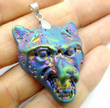Stone Skull Quartz Crystal Pendant for DIY Necklace Making