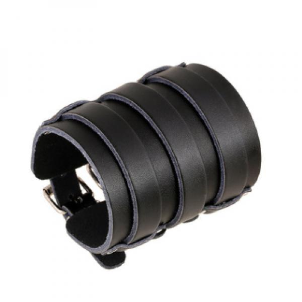 Exaggerated Punk Charm Leather Bracelet for Men