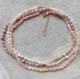 Baroque Pearl Necklace 5-6mm Small Rice Fine Jewelry Freshwater Choker