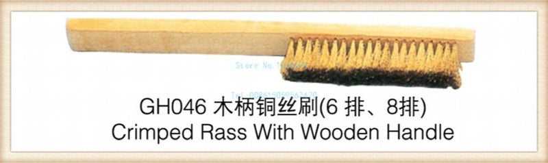 2pcs/lot Crimped Brass Brush with Wooden Handle, Jewelry Cleaning Tool