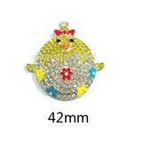 Easter Series 1: Rhinestone/Enamel Baby Chicks Pendant - 10pcs/Bag