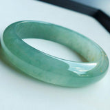 Natural Burmese Jadeite Light Green Bangle 54-62mm Princess Jewelry