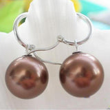 Arrival Unique AA 16mm Coffee Shell Pearl Earrings