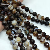 Mamiam Coffee Stripe Agate Beads 8mm