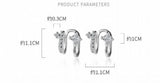 925 Sterling Silver Multi-Rows Zirconia Clip on Earrings