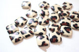 50pcs 18mm Leopard/Snake Print Flatback Cloth Buckle Beads DIY Jewelry Earring