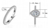 Silver Water Drop White/Pink Double Rings for Women CC775