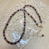 4MM Tourmaline Necklace Rainbow Gemstones S925 Silver Women Gift