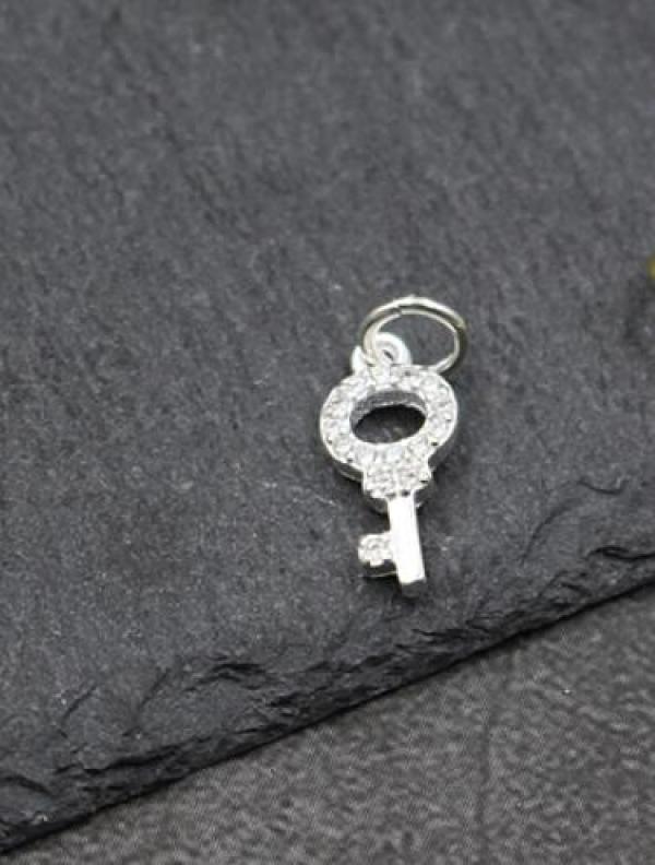 925 Sterling Silver Key Charms Pendants for Jewelry Making