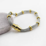 Titanium Steel Cable Mesh Chain Bracelet with Magnet Clasp for Women