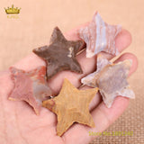 Raw Gemstones Star Moon Shape Necklace Charms Pendants No Drilled