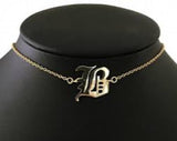 DUOYING Initial Letter Choker Necklace Uppercase Lowercase