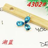 40Pc Colorful Crystal Flower Pendants DIY Jewelry Findings
