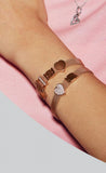 Silver 925 Pave Reflexions Bracelet with Sparkling Clasp Heart Round Charm