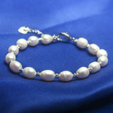 Cauuev Pearl Bracelet with Zircon Ball for Women