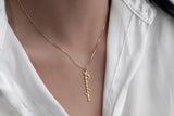 Personalized Vertical Name Necklace - Custom Name Necklace