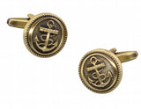 Men's Anchor Round Copper Cufflinks 17mm L1780