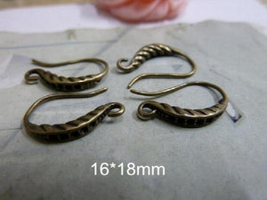 16 pcs Earring Hooks Antique Bronze Earrings Hoop Supplies 16*18mm