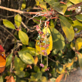 Natural Multicolored Tourmaline Gravel Earrings Crystal Healing Stone