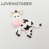 10pcs/lot Enamel Farm Animal Cow/Dairy Cattle Pendants for Kids Jewelry Making