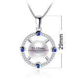 Freshwater Pearl Pendant with Zircon Silver Jewelry - Festive Gift
