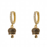 Small Bell Earrings, Jingle Bell Jewelry, Rhinestone