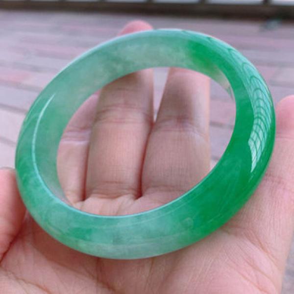 Zheru Jewelry Burmese Jade 54-64mm Bracelet, Princess Jewelry