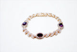Crystal Bracelet CZ Green Purple Rose Jewelry Women Wedding Gift