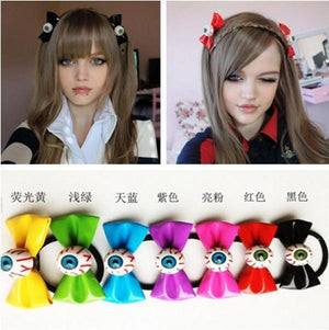 12pcs Zipper Bow Headband Eyes Hair Rope Hair Band