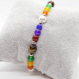 Chakra Bracelet Natural Stone Steel Pearl Protective Stones