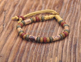 Vintage Hemp Surfer Bracelet with Clay Beads Men