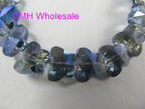 OMH 150Pcs Butterfly Glass Crystal Beads 8x6mm - 8 Colors Available