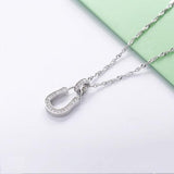 925 Sterling Silver Japanese Zircon Crystal Pendant Necklace