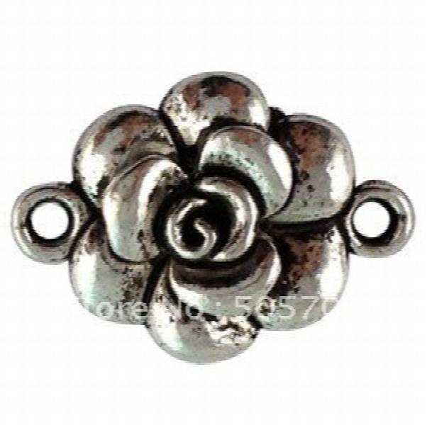 120Pcs Tibetan Silver Flower Links A12605