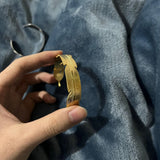 Stainless Steel Leaf Feather Bracelet Punk Rock C-Shaped Bracelet