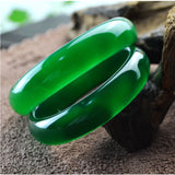 Green Agate Chalcedony Bracelet 54-64mm - Princess Jewelry Gift for Her
