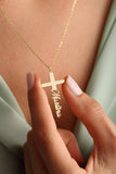 Personalized Cross Necklace with Name - Christian Baptism Gift