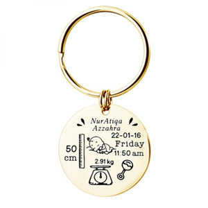 Baby Stats Keychain Personalized Name Birth Weight For Newborn