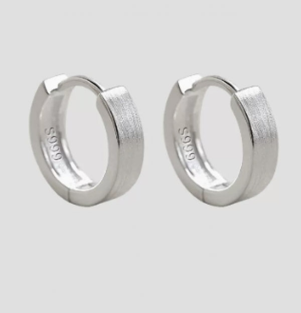 999 Silver Earrings Circle Hoop 3 Colors Plated