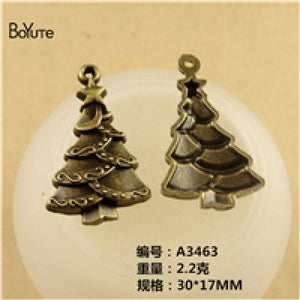 Vintage Christmas Tree Pendant Charms Antique Bronze DIY Jewelry Finding